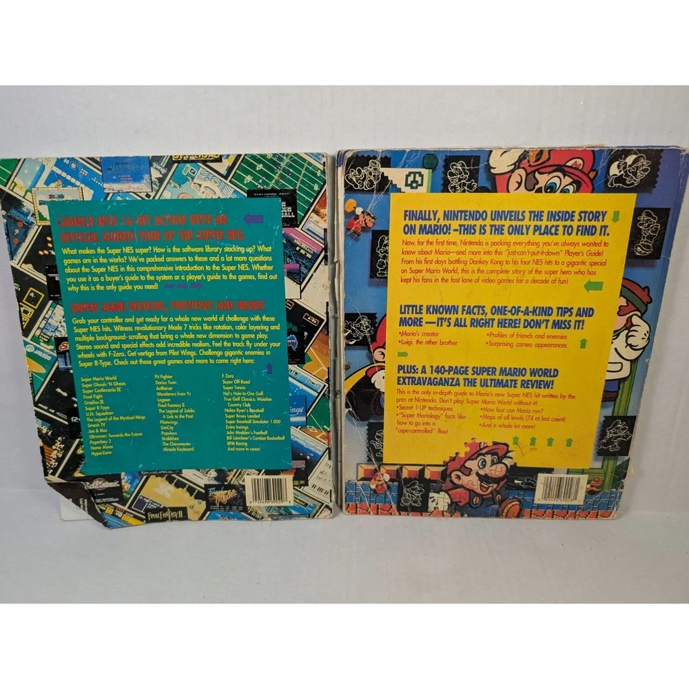 Vintage Nintendo Players Guide Super NES Mario Mania & NES Manual 80s